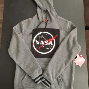 NASA Silver trim Sweatshirt, embossed,hoodie